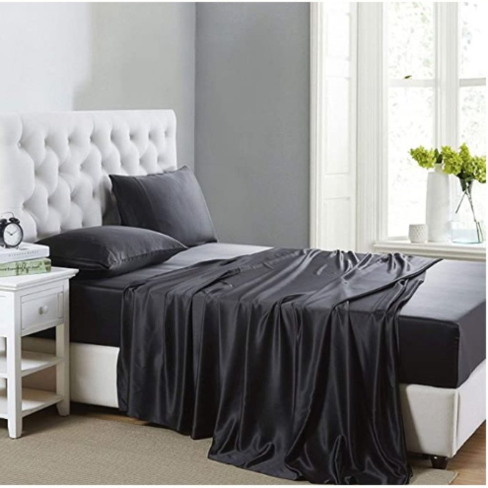 4-Piece Hypoallergenic Silk Satin Sheets